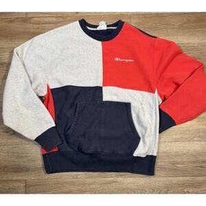 Mens Size L Vintage 90s Multi Color Reverse Weave Champion Crewneck Pullover